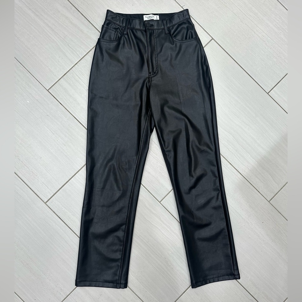 Abercrombie & Fitch Vegan Leather 90’s Straight Pants
